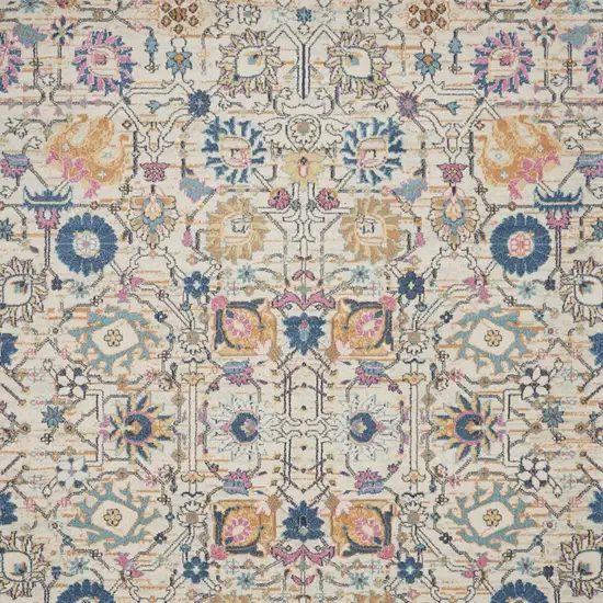 Cream Floral Power Loom Area Rug Photo 8