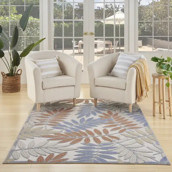 Cream Floral Power Loom Area Rug Photo 6