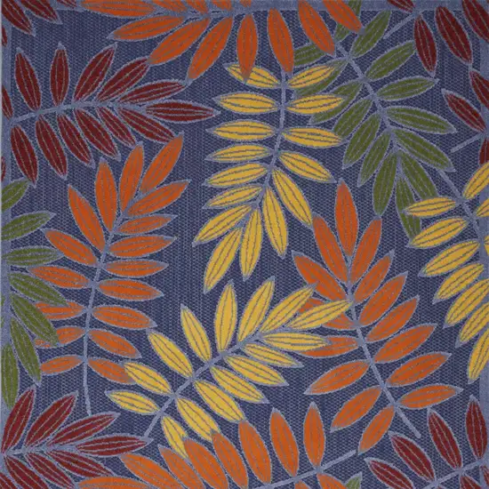 Orange Green and Blue Indoor Outdoor Area Rug Photo 5