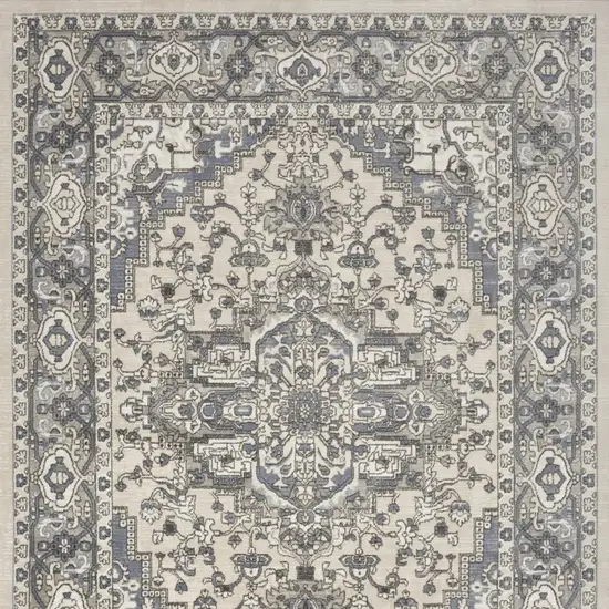 Cream Floral Power Loom Area Rug Photo 9