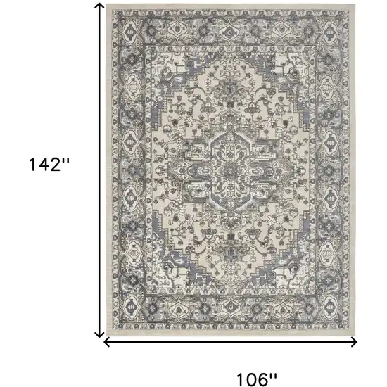 Cream Floral Power Loom Area Rug Photo 3