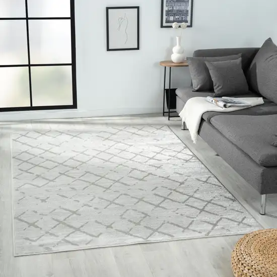 Cream Geometric Area Rug Photo 6