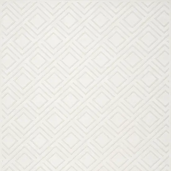 Cream Geometric Area Rug Photo 7