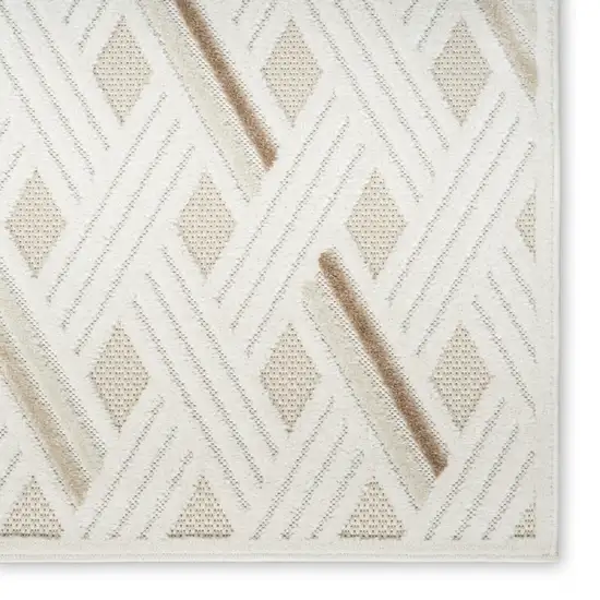 Cream Geometric Area Rug Photo 4