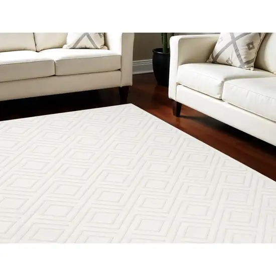 Cream Geometric Area Rug Photo 1