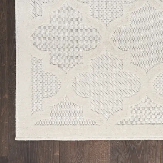 Cream Geometric Flatweave Area Rug Photo 9