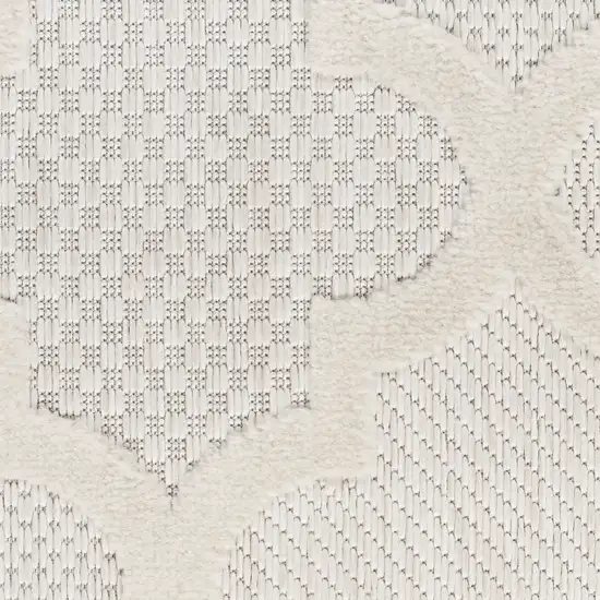 Cream Geometric Flatweave Area Rug Photo 7