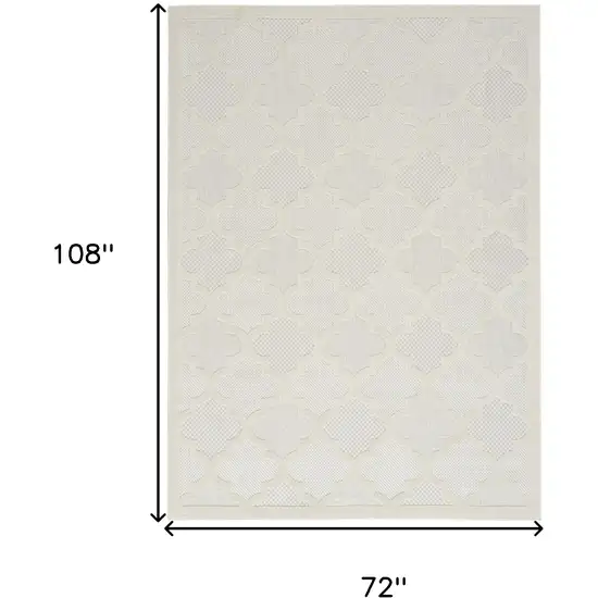 Cream Geometric Flatweave Area Rug Photo 9