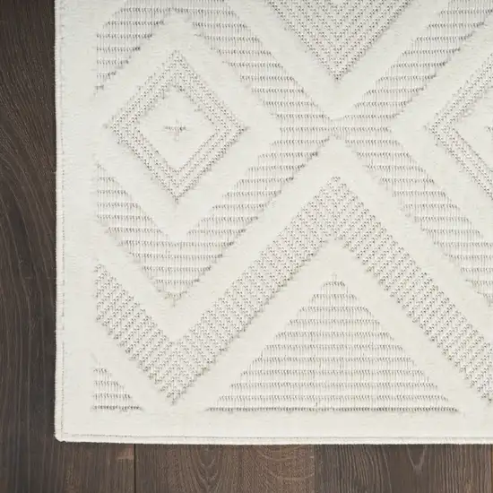 Cream Geometric Flatweave Area Rug Photo 4