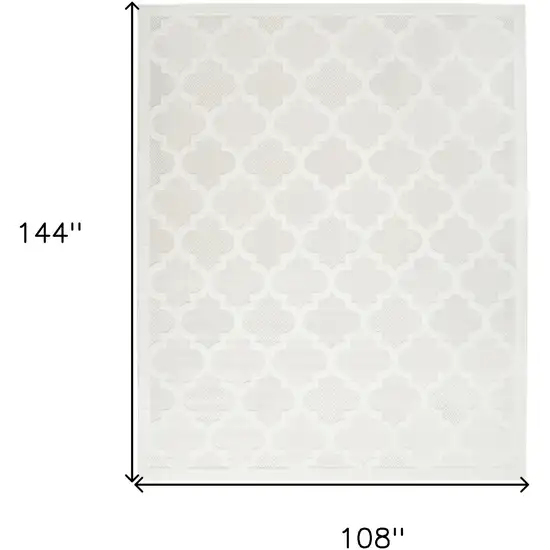 Ivory and White Indoor Outdoor Area Rug Photo 3