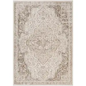 Photo of Cream Medallion Power Loom Area Rug