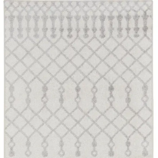 Cream Moroccan Power Loom Runner Rug Photo 4