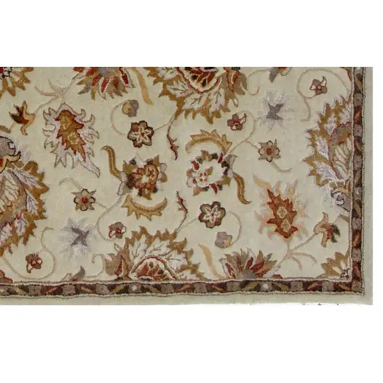 Cream Oriental Hand Tufted Non Skid Area Rug Photo 6