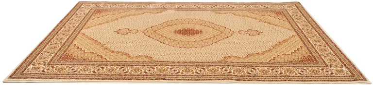 Cream Oriental Power Loom Stain Resistant Area Rug Photo 1