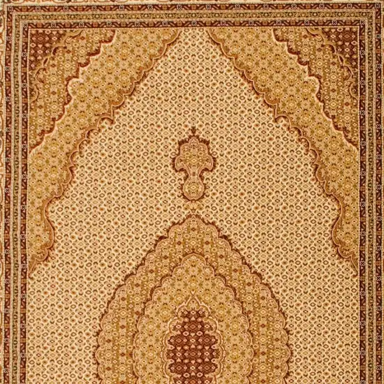 Cream Oriental Power Loom Stain Resistant Area Rug Photo 3