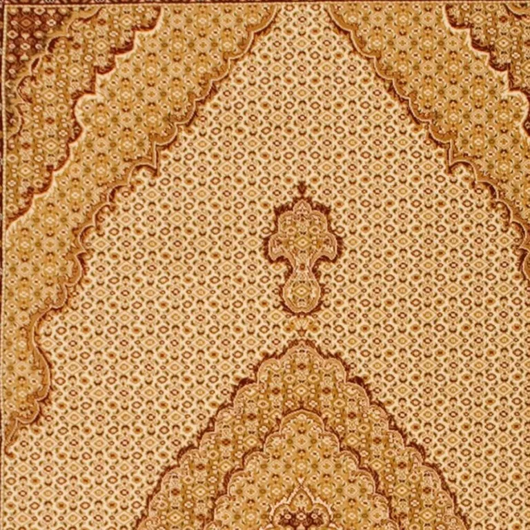 Cream Oriental Power Loom Stain Resistant Area Rug Photo 3