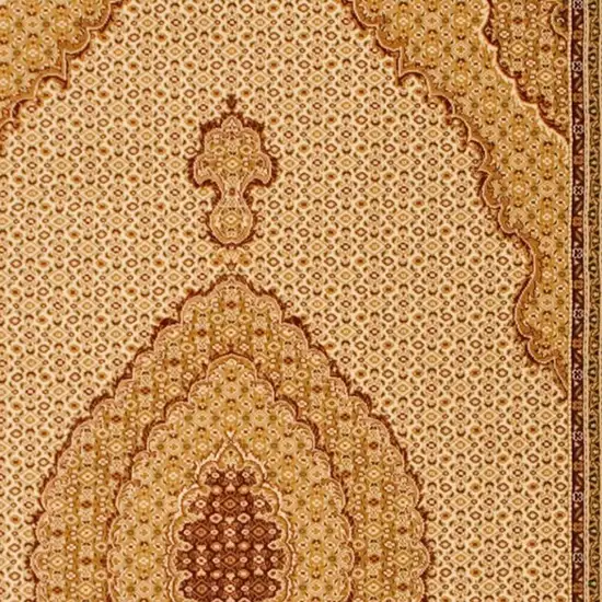 Cream Oriental Power Loom Stain Resistant Area Rug Photo 9