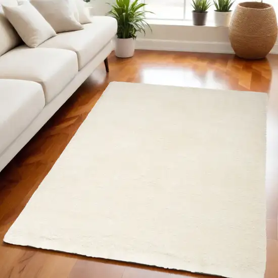 Cream Shag Area Rug Photo 1