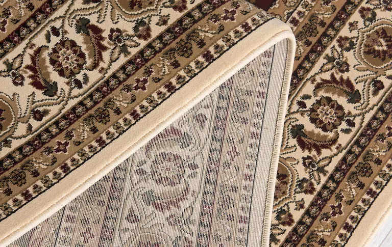 Cream Traditional Decorative Runner Rug Photo 3