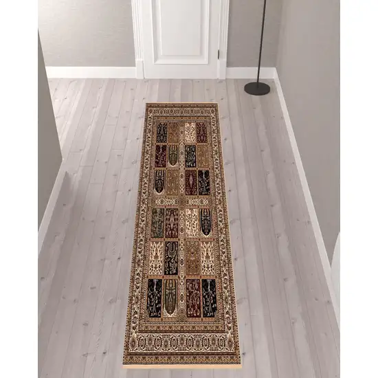 Cream Traditional Decorative Runner Rug Photo 2