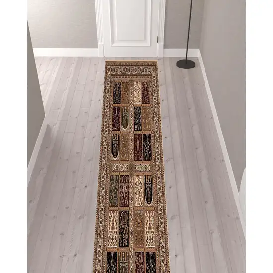 Cream Traditional Decorative Runner Rug Photo 2