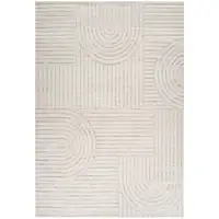 Photo of Cream and Beige Abstract Area Rug