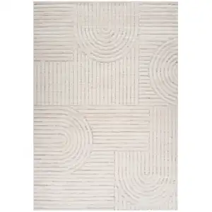 Photo of Cream and Beige Abstract Area Rug