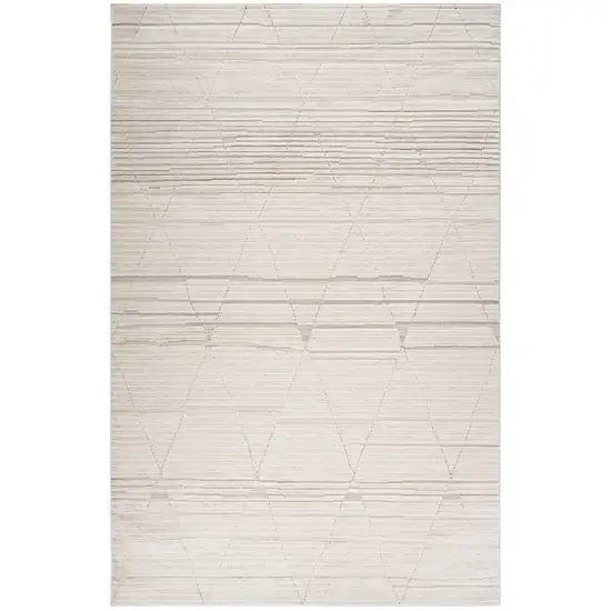 Cream and Beige Abstract Area Rug Photo 2