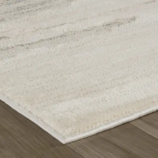 Cream and Beige Abstract Area Rug Photo 6