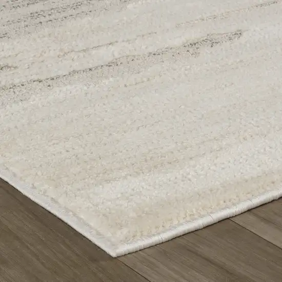 Cream and Beige Abstract Area Rug Photo 4