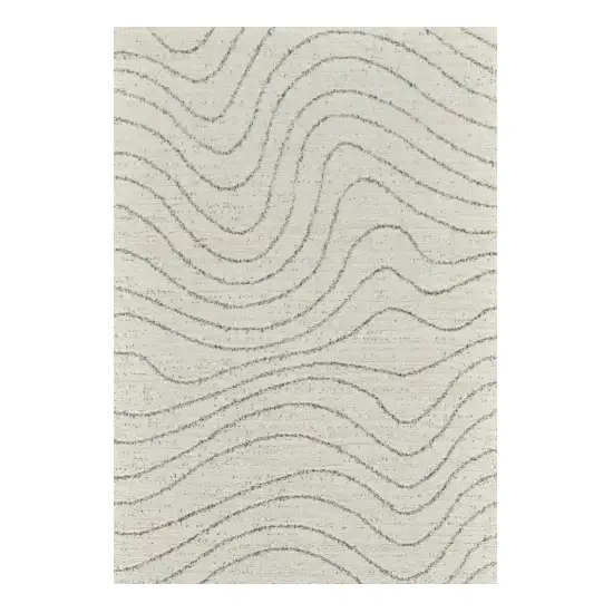 Cream and Beige Abstract Area Rug Photo 2