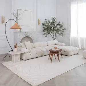 Photo of Cream and Beige Abstract Area Rug