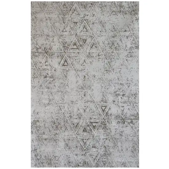 Cream and Beige Abstract Area Rug Photo 1