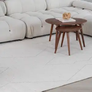 Photo of Cream and Beige Abstract Distressed Area Rug