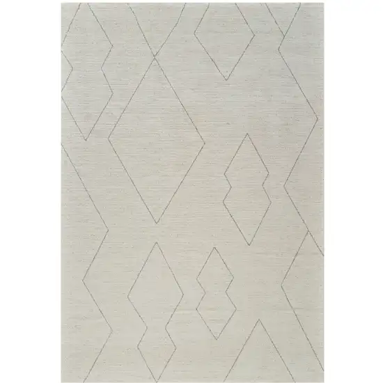 Cream and Beige Abstract Distressed Area Rug Photo 1