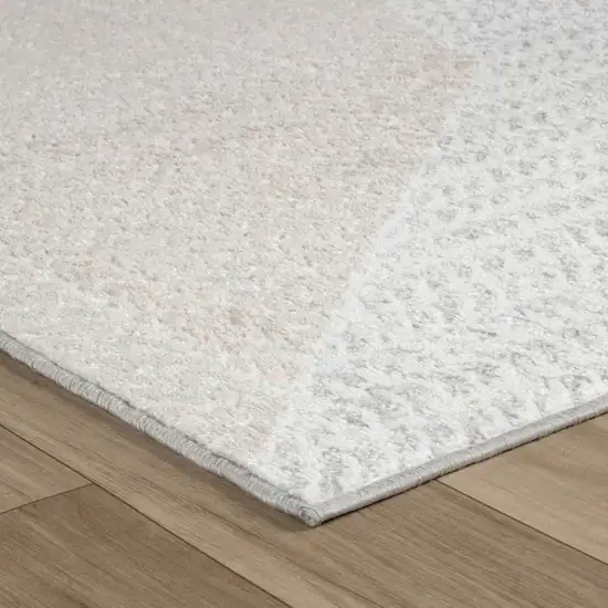 Cream and Beige Abstract Non Skid Area Rug Photo 3