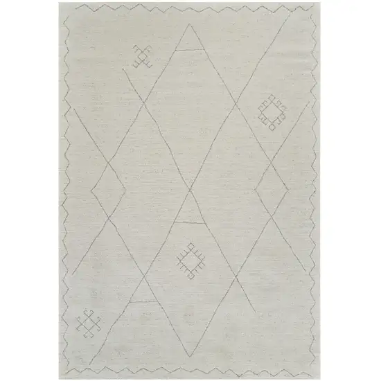 Cream and Beige Abstract Non Skid Area Rug Photo 2