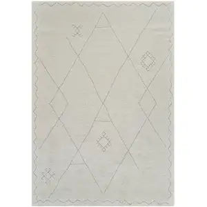 Photo of Cream and Beige Abstract Non Skid Area Rug