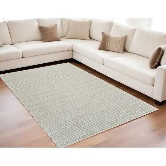 Cream and Beige Abstract Non Skid Area Rug Photo 1