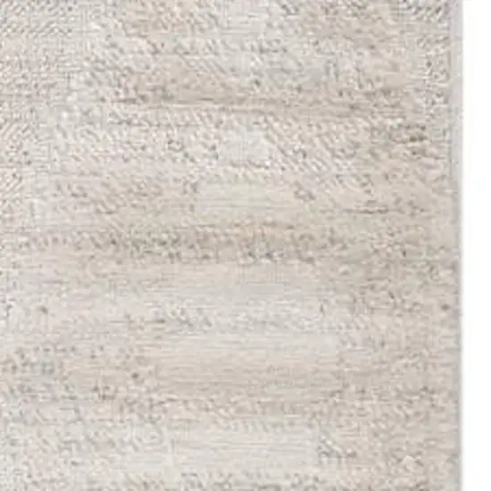 Cream and Beige Geometric Distressed Area Rug Photo 4