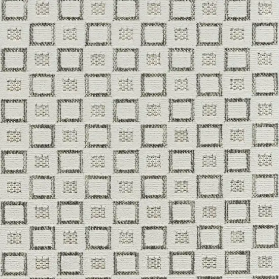 Cream and Beige Geometric Distressed Indoor Outdoor Area Rug Photo 4