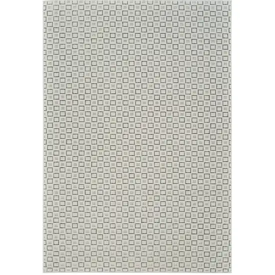 Cream and Beige Geometric Distressed Indoor Outdoor Area Rug Photo 2