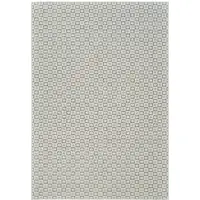 Photo of Cream and Beige Geometric Distressed Indoor Outdoor Area Rug