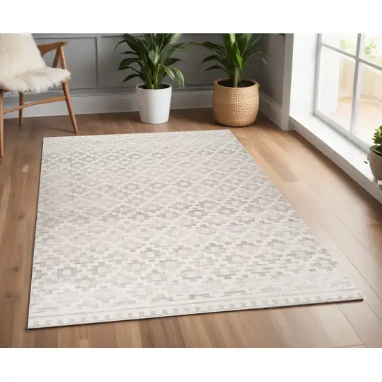 Cream and Beige Moroccan Area Rug Photo 1