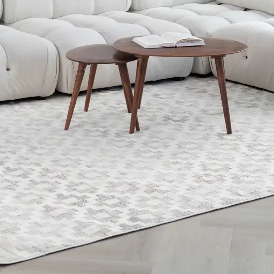 Cream and Beige Moroccan Area Rug Photo 5