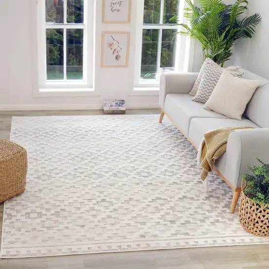 Cream and Beige Moroccan Area Rug Photo 3