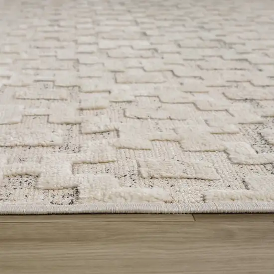 Cream and Beige Moroccan Area Rug Photo 6