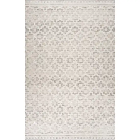 Cream and Beige Moroccan Area Rug Photo 2