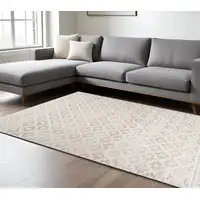 Photo of Cream and Beige Moroccan Area Rug