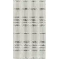 Photo of Cream and Beige Striped Distressed Indoor Outdoor Area Rug